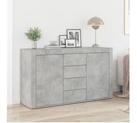 Buffet moderne - vidaXL - 3 tiroirs, 2 étagères - Gris béton - Bois d'ingénierie