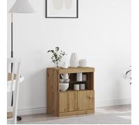 Buffet Moderne - vidaXL - Chêne Artisanal - Étagère en Verre - Finition Mate - Marron