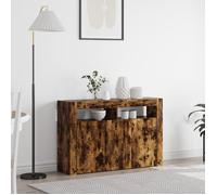 Buffet Moderne - vidaXL - Chêne Fumé - 3 Portes - Éclairage LED - 8 Compartiments