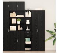 Buffet Moderne - vidaXL - Chêne Noir - 2 Tiroirs - 7 Compartiments - Finition Mate