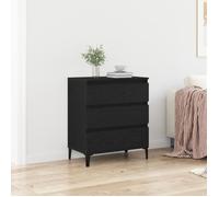 Buffet moderne - vidaXL - Chêne noir - 3 tiroirs - Finition mate - Bois d'ingénierie