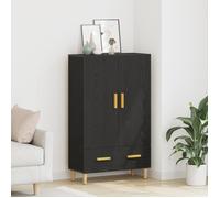 Highboard Vidaxl En Chêne Noir, 70x31x115 Cm, Fabriqué En Bois D'ingénierie