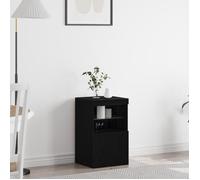 vidaXL - Buffet Moderne - Chêne noir LED - Tiroir & étagères - 41x37x67 cm