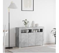 Buffet Moderne - vidaXL - Gris Béton - LED - 8 Compartiments - Bois Reconstitué