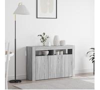 Buffet moderne - vidaXL - Gris Sonoma - 3 portes - Éclairage LED - 8 compartiments