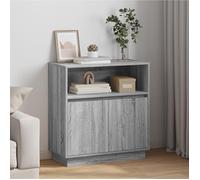 Buffet Moderne - vidaXL - Gris Sonoma - Éclairage LED - 2 Portes Coulissantes
