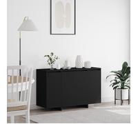 Buffet Moderne - vidaXL - Noir - Étagères Réglables - MDF - Sécurité Murale