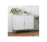 Buffet MOLDE Blanc 90x40x80 cm Bois massif de pin