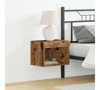 Buffet Mural Vidaxl Avec Lumières Led En Vieux Bois 40x30x30 Cm