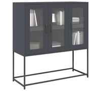 Buffet noir 100,5x39x107 cm acier laminé à froid meuble de rangement vidaXL