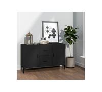 Buffet noir 100x36x60 cm bois d ingénierie