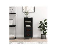 Vidaxl Buffet Noir 34,5x34x90 Cm Bois D'ingénierie Multicolore
