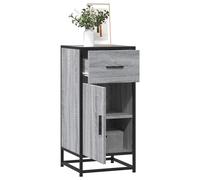 vidaXL Buffet Sonoma Gris 35,5x35x76 cm Bois d'ingénierie et métal, Armoire de Rangement, Meuble d'entrée, Meuble d'appoint