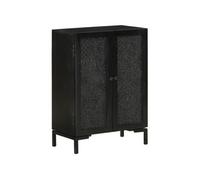 Buffet noir 55x30x77 cm bois massif de manguier et fer