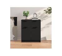 Vidaxl Buffet Noir 60x30x70 Cm Bois D'ingénierie Marron