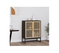 vidaXL Buffet noir 60x30x75 cm bois d'ingénierie