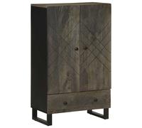Vidaxl Buffet Noir 60x33x100 Cm Bois De Manguier Massif Marron