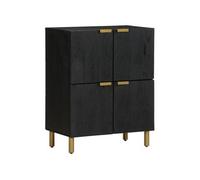 Buffet noir 60x33x75 cm bois d ingénierie