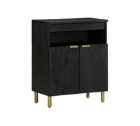 Buffet noir 60x33x75 cm bois d ingénierie