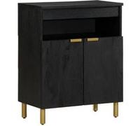 Buffet noir 60x33x75 cm bois d ingénierie