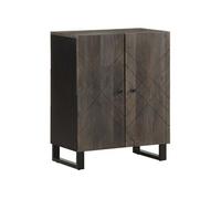 Vidaxl Buffet Noir 60x33x75 Cm Bois Massif De Manguier Marron