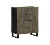 Vidaxl Buffet Noir 60x33x75 Cm Bois Massif De Manguier Marron
