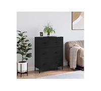 Vidaxl Buffet Noir 69,5x34x90 Cm Bois D'ingénierie Multicolore