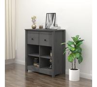 Buffet Noir 70x35x80 cm Bois Massif de Pin Armoire Meuble de Rangement vidaXL
