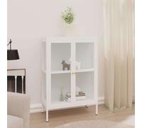 Buffet Noir 75x35x105 cm Acier et Verre Armoire Latérale Rangement vidaXL