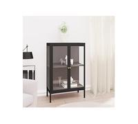 Vidaxl Buffet Noir 75x35x105 Cm Acier Et Verre Multicolore