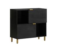 Buffet noir 80x33x75 cm bois d ingénierie