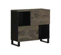 Buffet noir 80x33x75 cm bois massif de manguier G