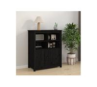 Vidaxl Buffet Noir 83x41,5x100 Cm Bois Massif De Pin Multicolore