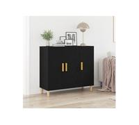 vidaXL Buffet contemporain Chêne noir, 3 portes, finition mate, grand espace de stockage