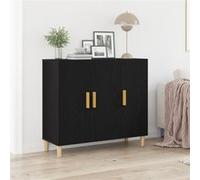 vidaXL Buffet contemporain Chêne noir, 3 portes, finition mate, grand espace de stockage