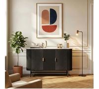 Buffet Olvehok 110 x 40 x 77 cm effet marbre noir