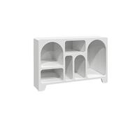 Buffet organique 6 compartiments effet bois blanc 120cm