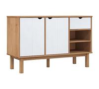 Buffet OTTA marron et blanc 114 x 43 x 73,5 cm en bois massif de pin