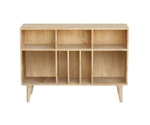 Buffet ouvert meuble de rangement bouteilles ou vinyles en bois manguier massif L120 cm ISIDRO
