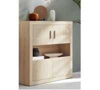 Buffet - PEGANE - Buffet bas - Chêne cambrian/effet textile - Contemporain