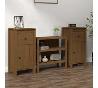 vidaXL Buffets 2 pièces 813761 – Bois massif de pin, Marron miel, 40x35x80 cm