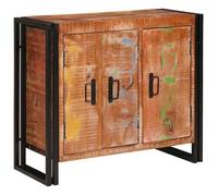 Buffet/Placard/Commode - 1 PC - avec portes Marron Bois Recyclé Massif et Métal 80x33x70 cm - A5656