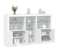 Buffet/Placard/Commode - 1 PC - pour Salon/Cuisine - avec lumières LED blanc 162x37x100 cm - A5889