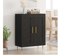 Buffet/Placard/Commode - 1 PC - pour Salon/Cuisine - Chêne noir 69,5x34x90 cm - Bois d'ingénierie et fer A9256
