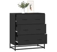 Buffet/Placard/Commode - 1 PC - pour Salon/Cuisine - noir 68x35x76 cm - bois d'ingénierie et métal A8392