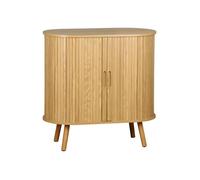 Buffet bas - SWEEEK - Modèle Legacy - 2 portes coulissantes - Effet bois rainuré - Style scandinave