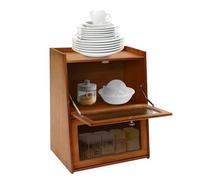 Buffet pour salon, cuisine, meuble de rangement - Armoire à 3 niveaux avec portes et dessus de table pour boissons et mini présentoir de cuisine
