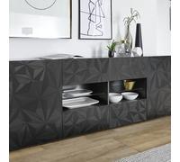 Buffet PRISMA 2 portes 4 tiroirs, coloris noir