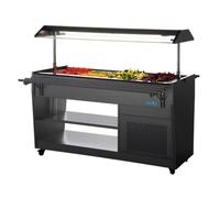 Buffet réfrigéré roulant 4 x GN 1/1 en acier noir 175 W 220 V - MONO