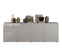 Buffet - RICCIONE - Blanc laqué brillant - 4 portes - 241 x 42 x 84 cm